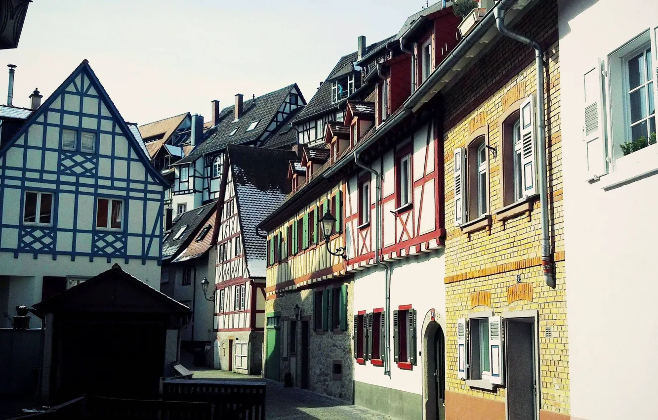Фото обои улица, Германия, деревня, домики