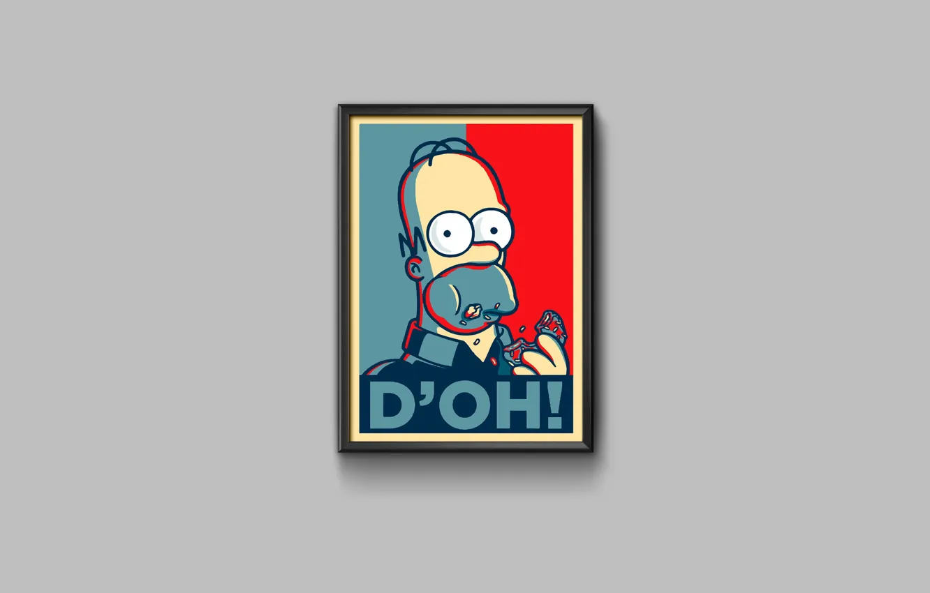 Фото обои Симпсоны, Рисунок, Рамка, Гомер, Simpsons, Арт, Мультфильм, The Simpsons