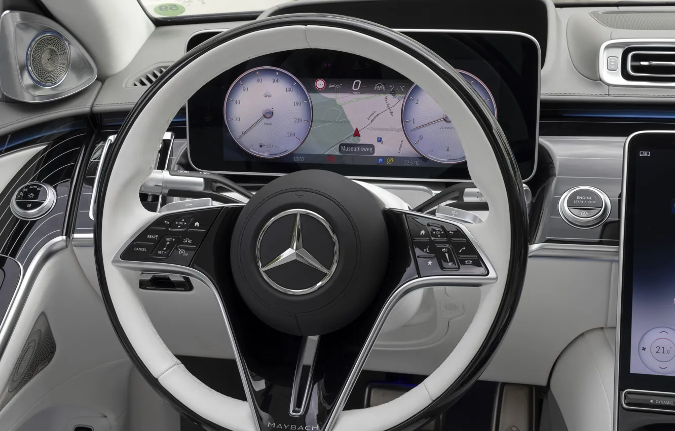 Фото обои Mercedes-Benz, Mercedes, Maybach, S-Class, steering wheel, Mercedes-Maybach S 680