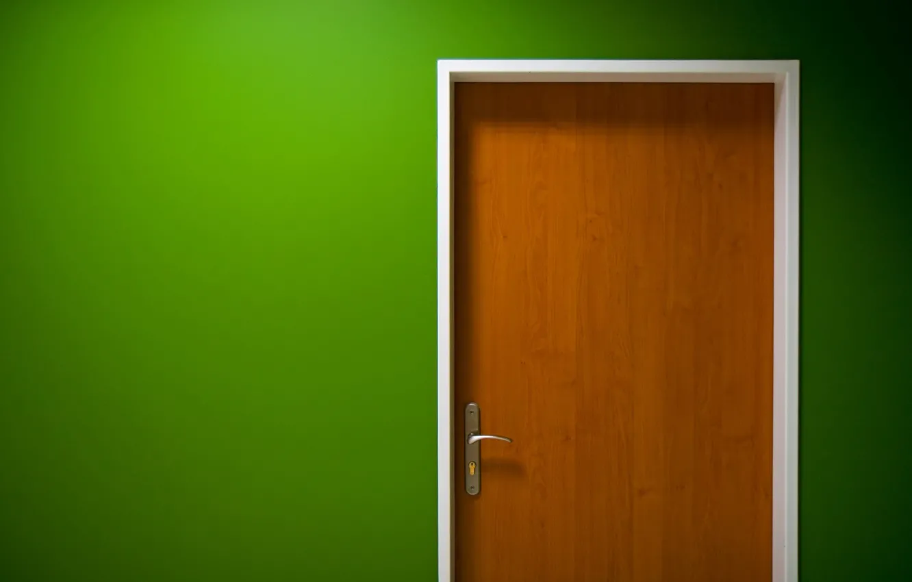 Фото обои зеленый, дверь, 153, ручка
