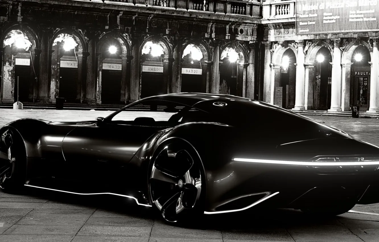 Фото обои Concept, Mercedes, Vision, Black, Noir, Black & White