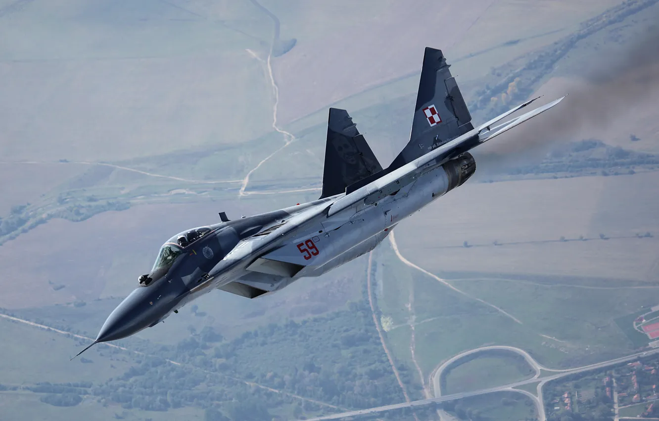 Фото обои полет, истребитель, многоцелевой, MiG-29, МиГ-29