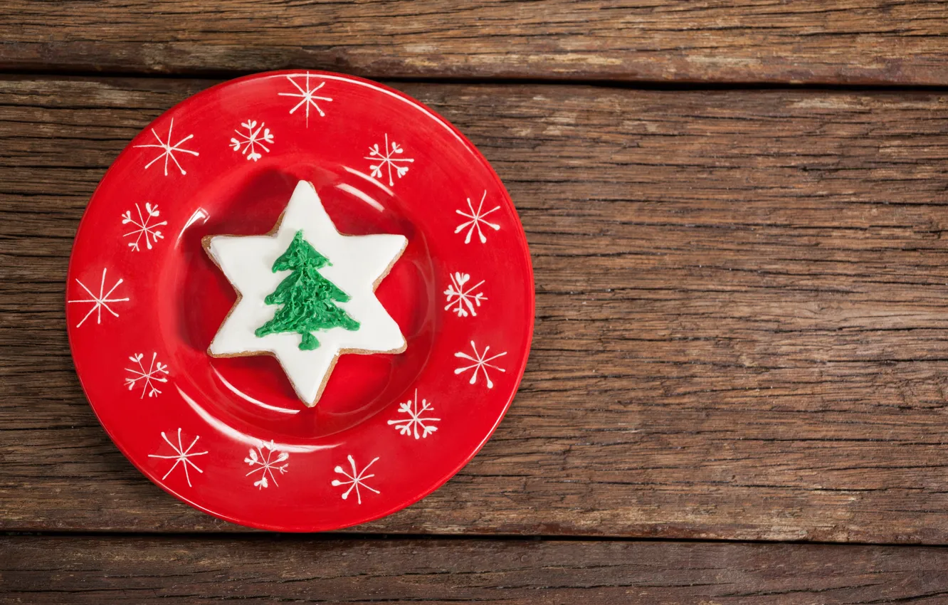 Фото обои Новый Год, тарелка, Рождество, wood, merry christmas, decoration, xmas, fir tree