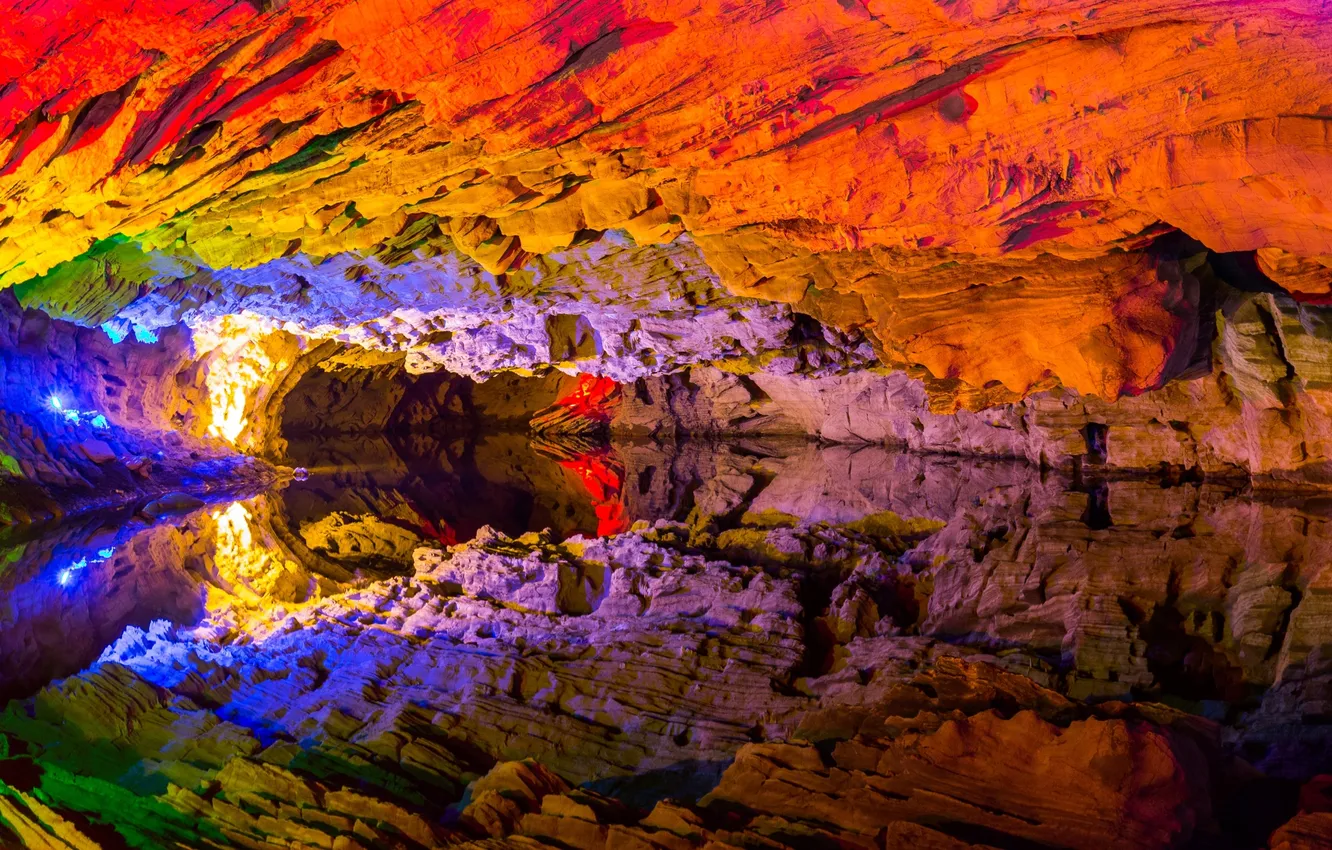 Фото обои China, Reflections, Qiliang Cave