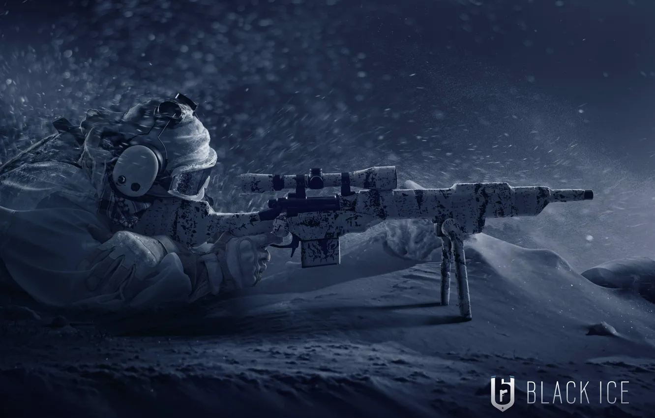 Фото обои зима, оружие, арт, солдат, Tom Clancy`s Rainbow Six: Siege