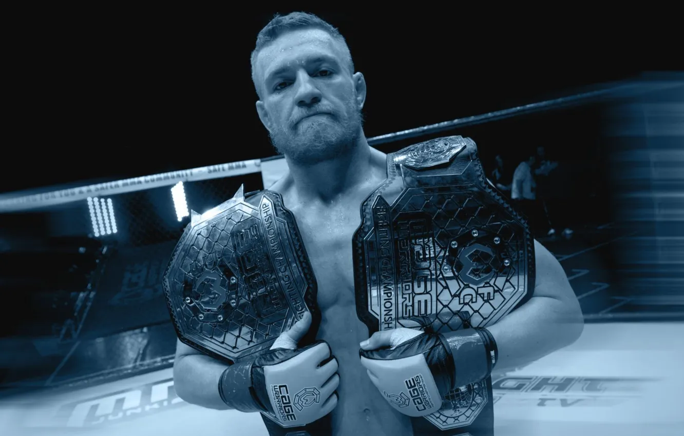 Фото обои боец, fighter, mma, ufc, смешанные боевые искусства, чемпионские пояса, conor mcgregor, конор макгрегор