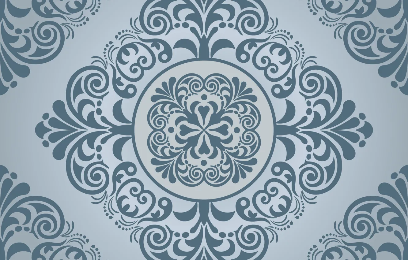 Фото обои серый, узор, текстура, орнамент, style, blue, винтаж, background