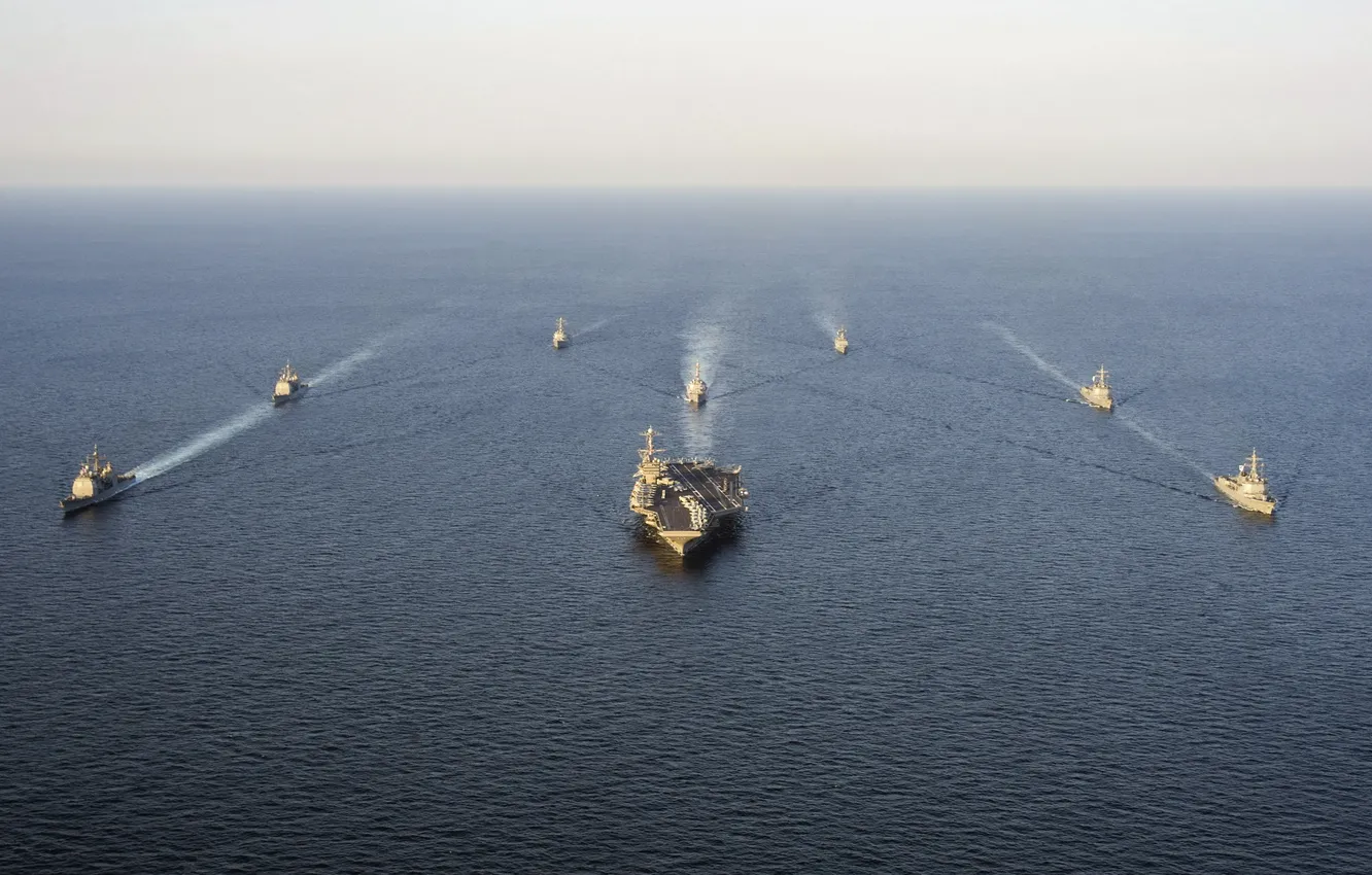 Фото обои George Washington, underway, Carrier Strike Group, formation