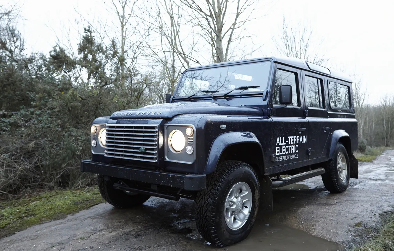 Фото обои внедорожник, прототип, Land Rover, Defender, 2013, All-terrain Electric Research Vehicle