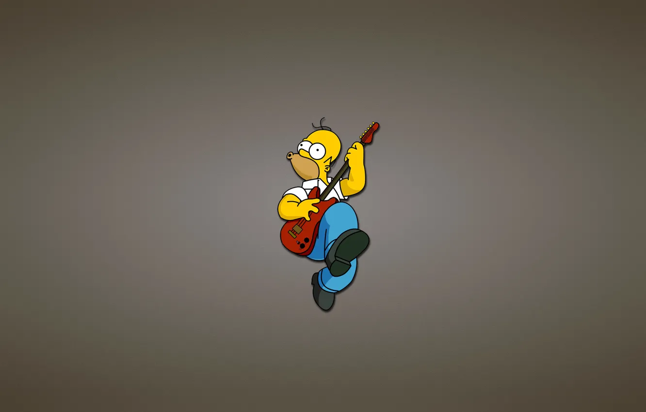 Фото обои гитара, Симпсоны, гомер, красная, The Simpsons, Homer Simpson, веселуха