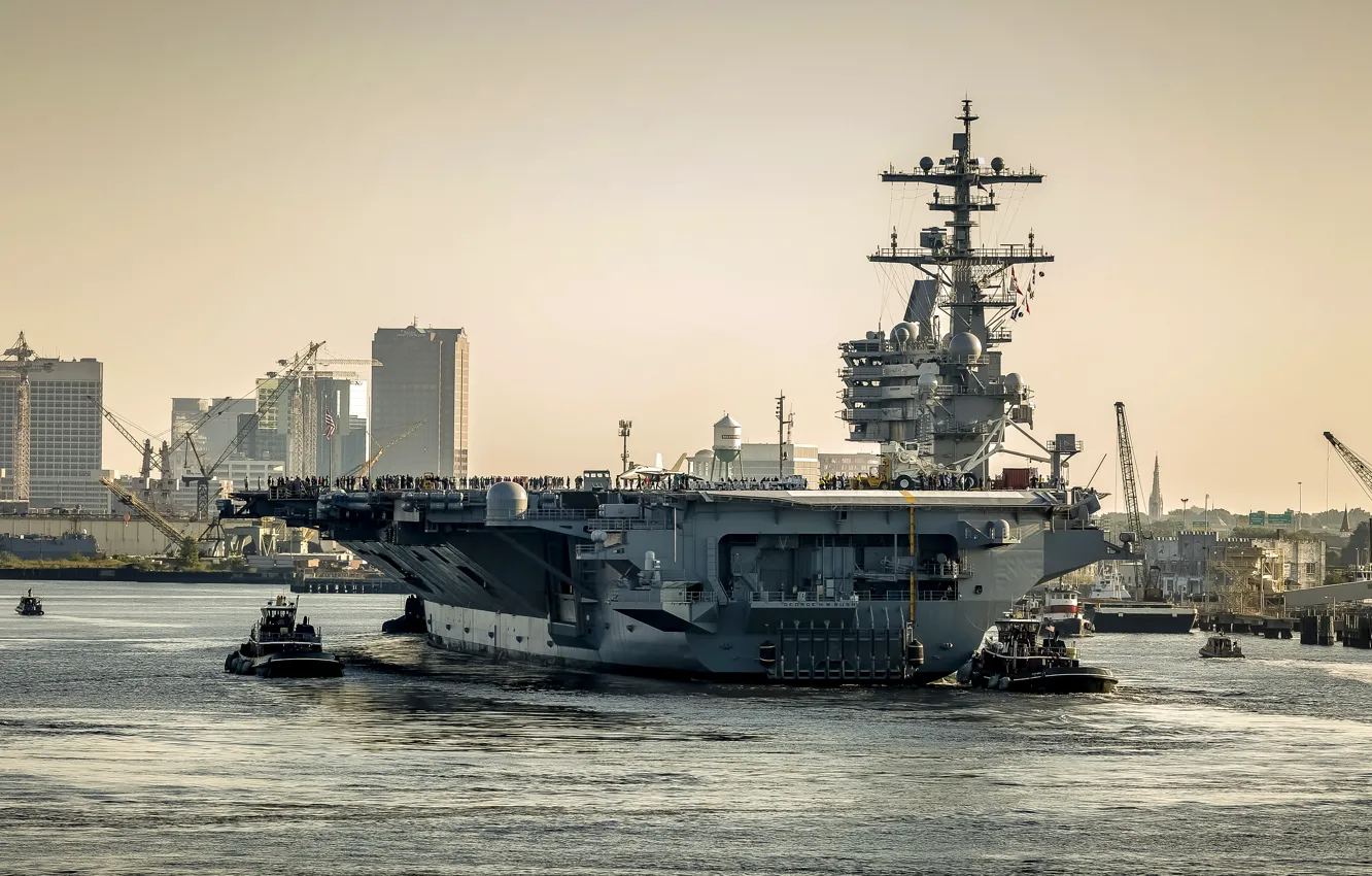 Фото обои оружие, армия, aircraft carrier, USS George H.W. Bush (CVN 77)