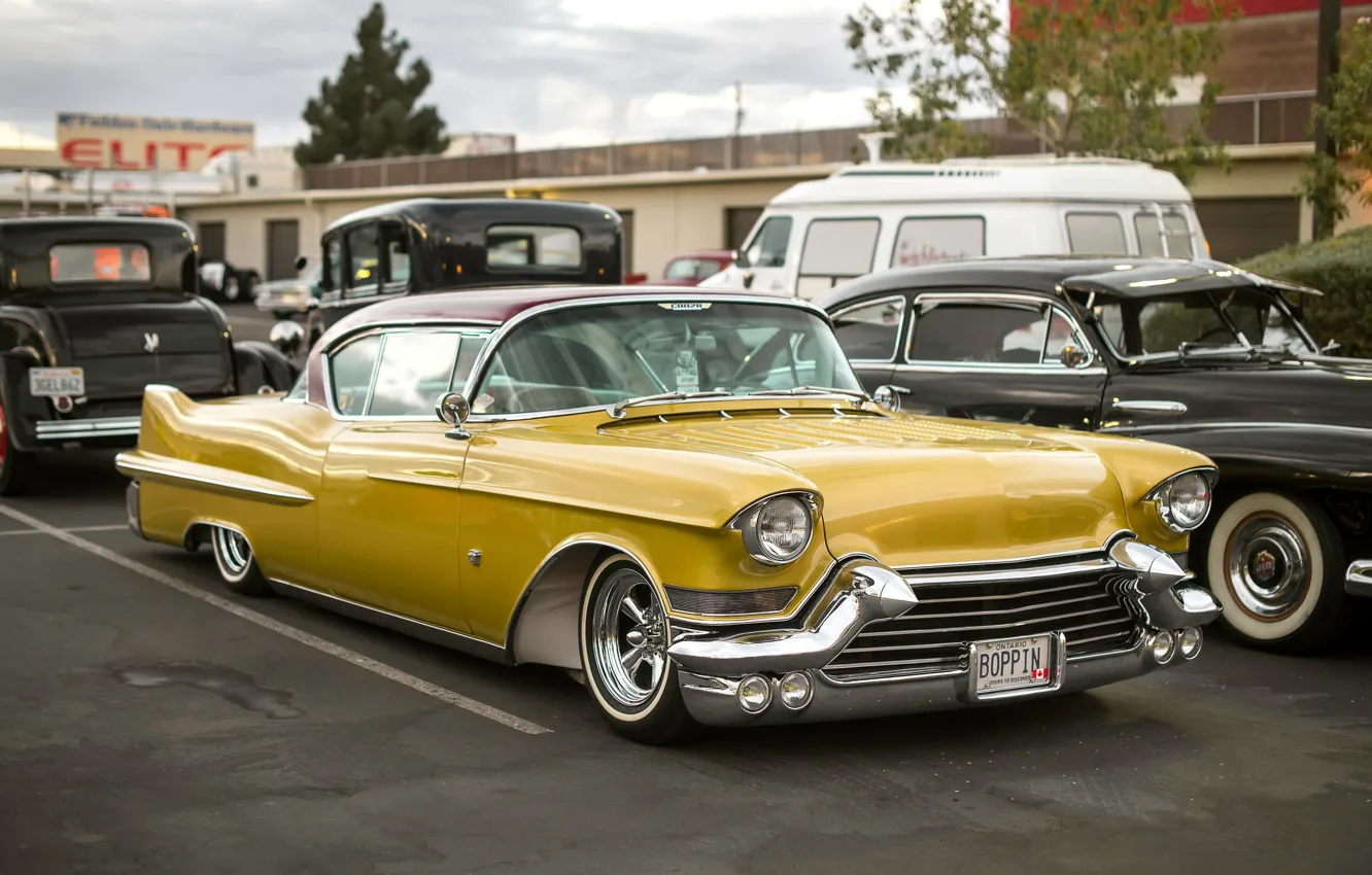 Фото обои желтый, Cadillac, классика