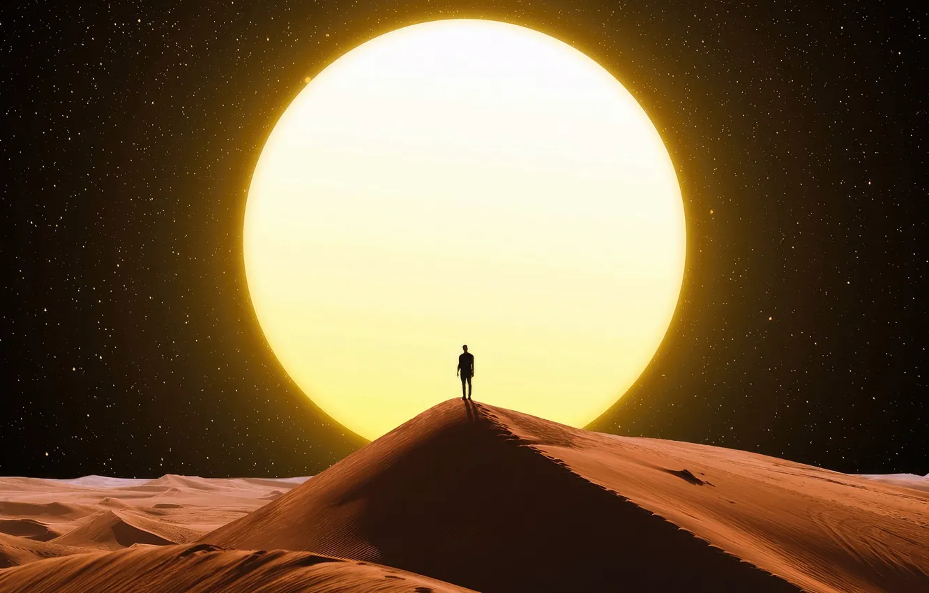 Фото обои nature, night, man, einkehr