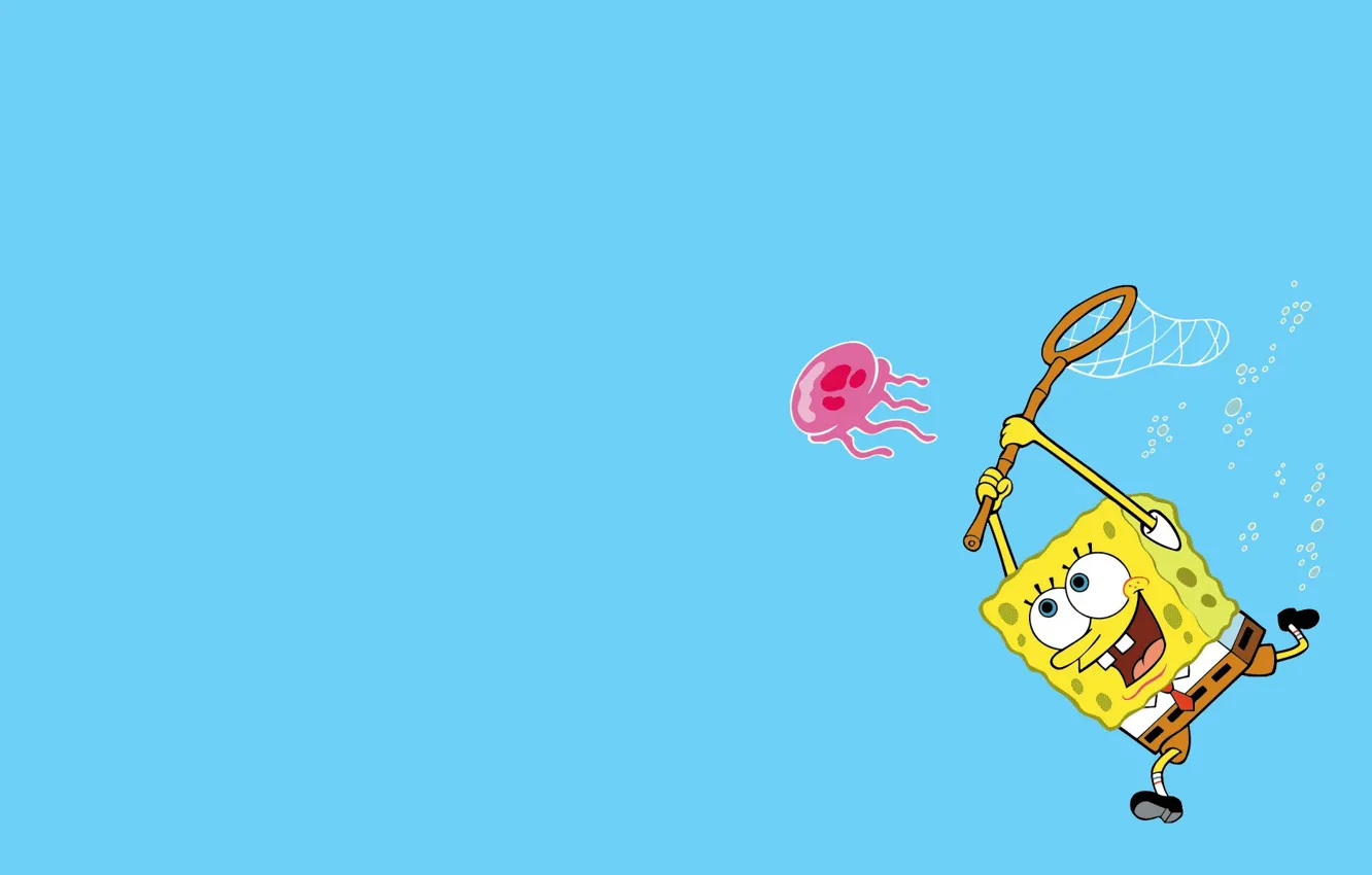 Фото обои медуза, спанч боб, губка боб, квадратные штаны, squarepants, spongebob