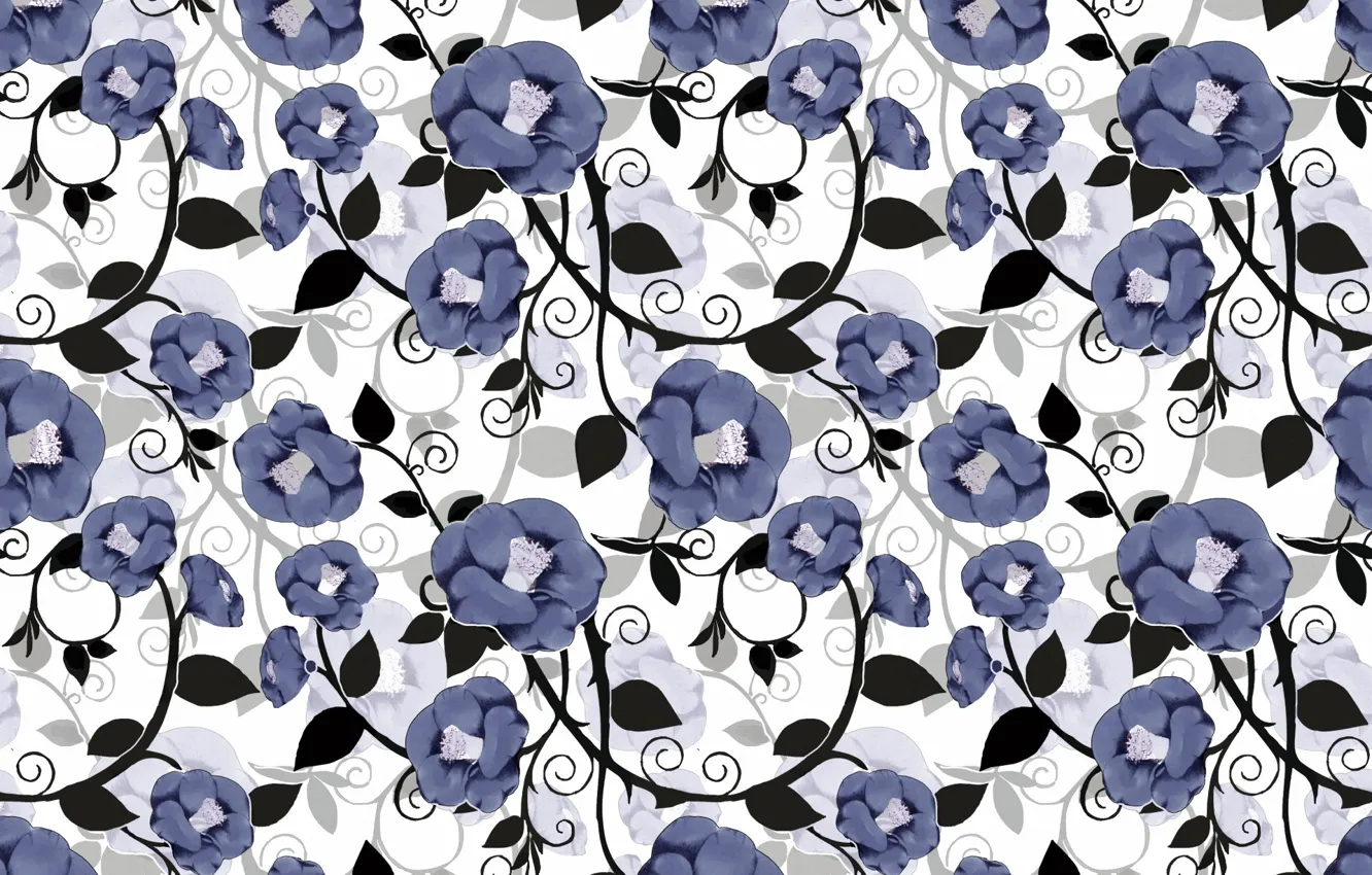 Фото обои цветы, фон, background, pattern, floral