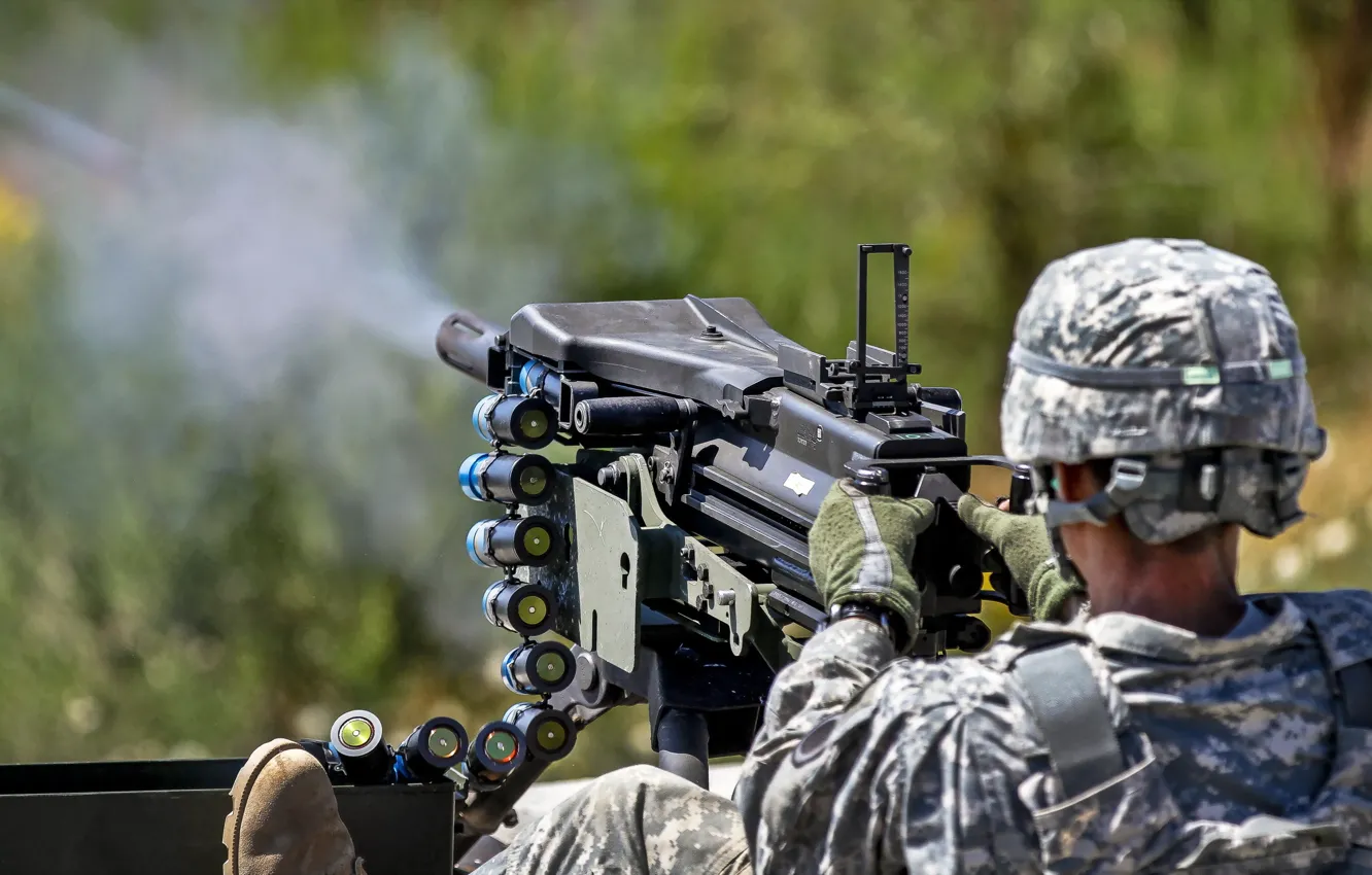 Фото обои армия, солдат, MK 19, automatic grenade launcher