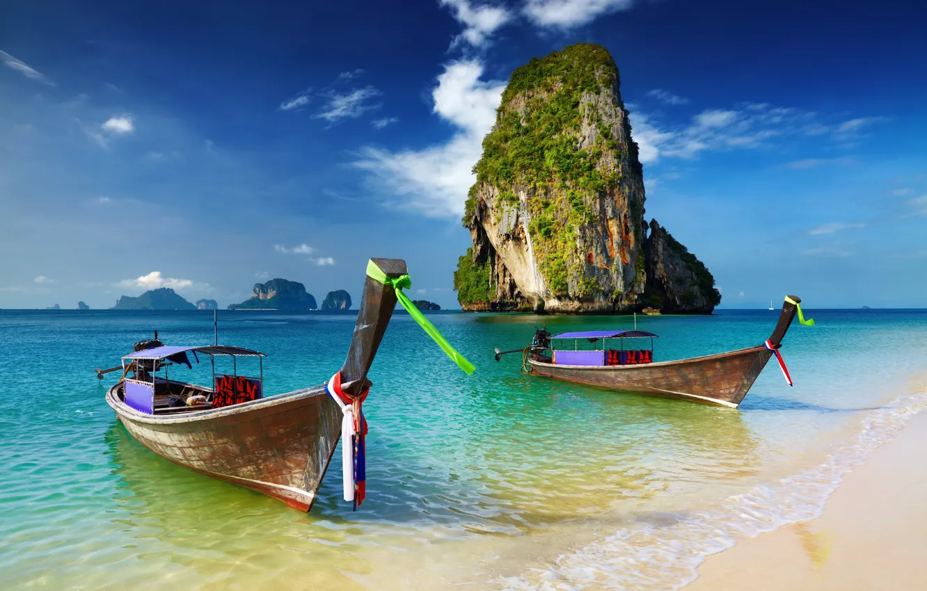 Фото обои море, лодки, тайланд