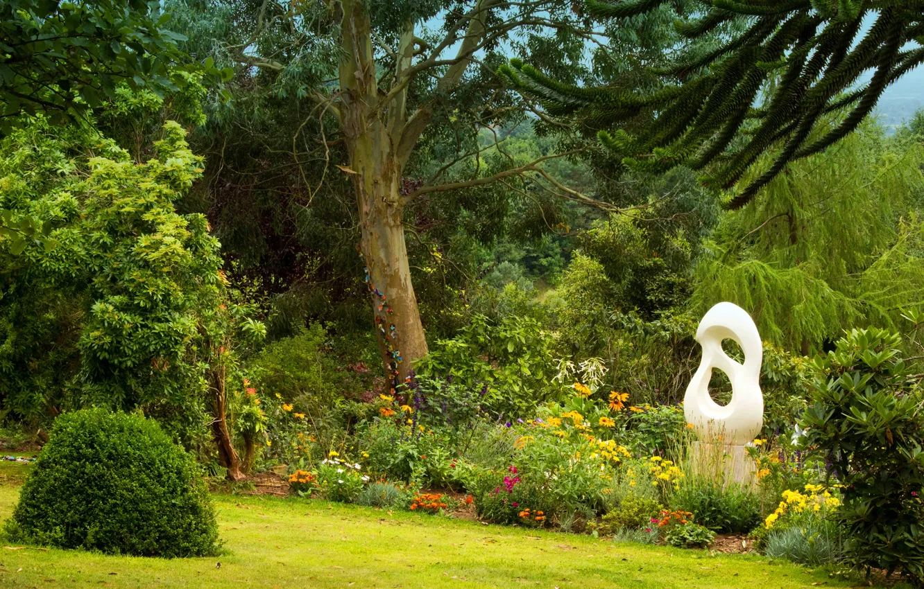 Фото обои зелень, трава, деревья, цветы, парк, Англия, кусты, Mount Pleasant gardens