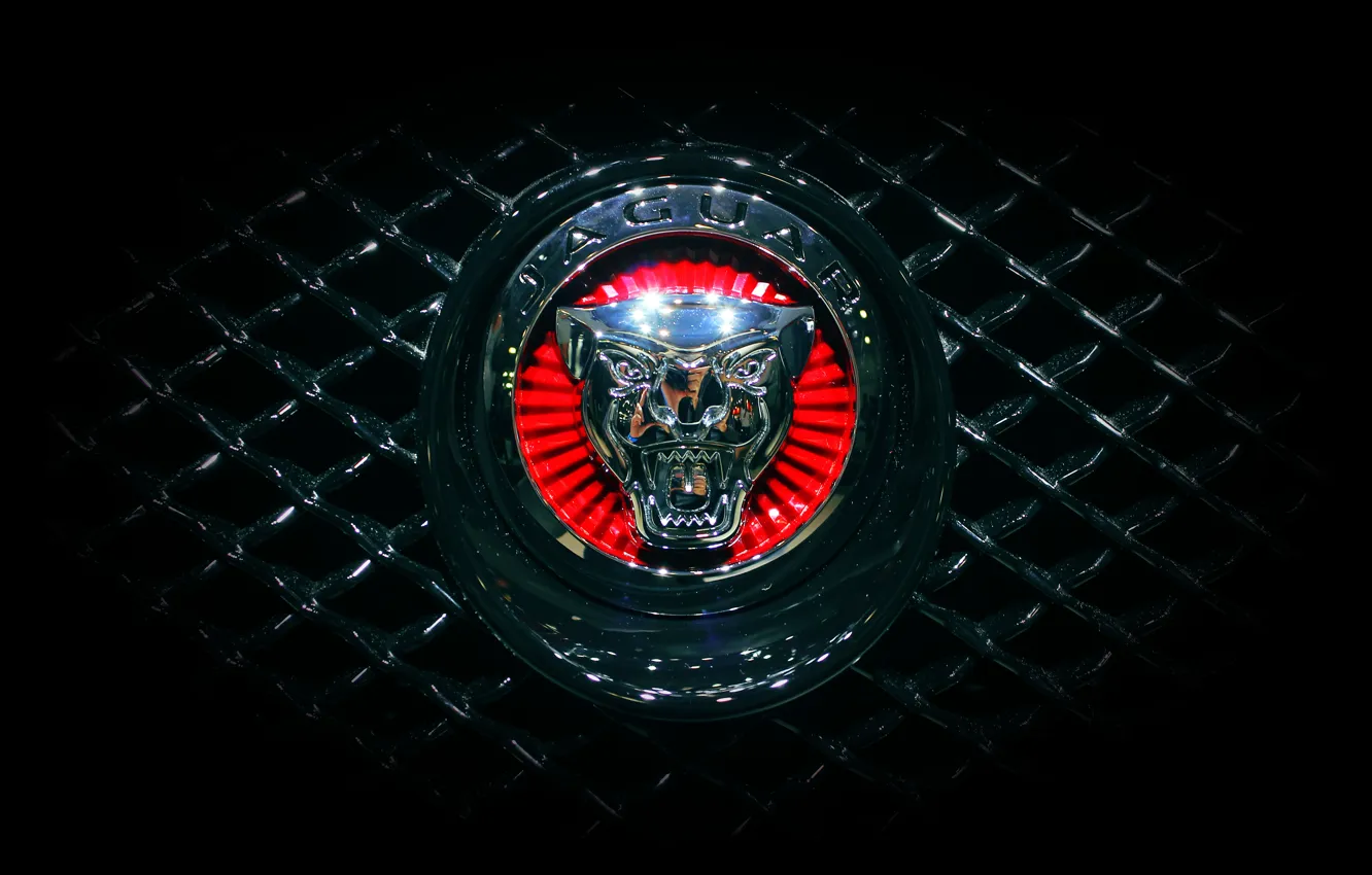 Фото обои Jaguar, Машина, Решетка, Ягуар, Эмблема, Логотип, Радиатор