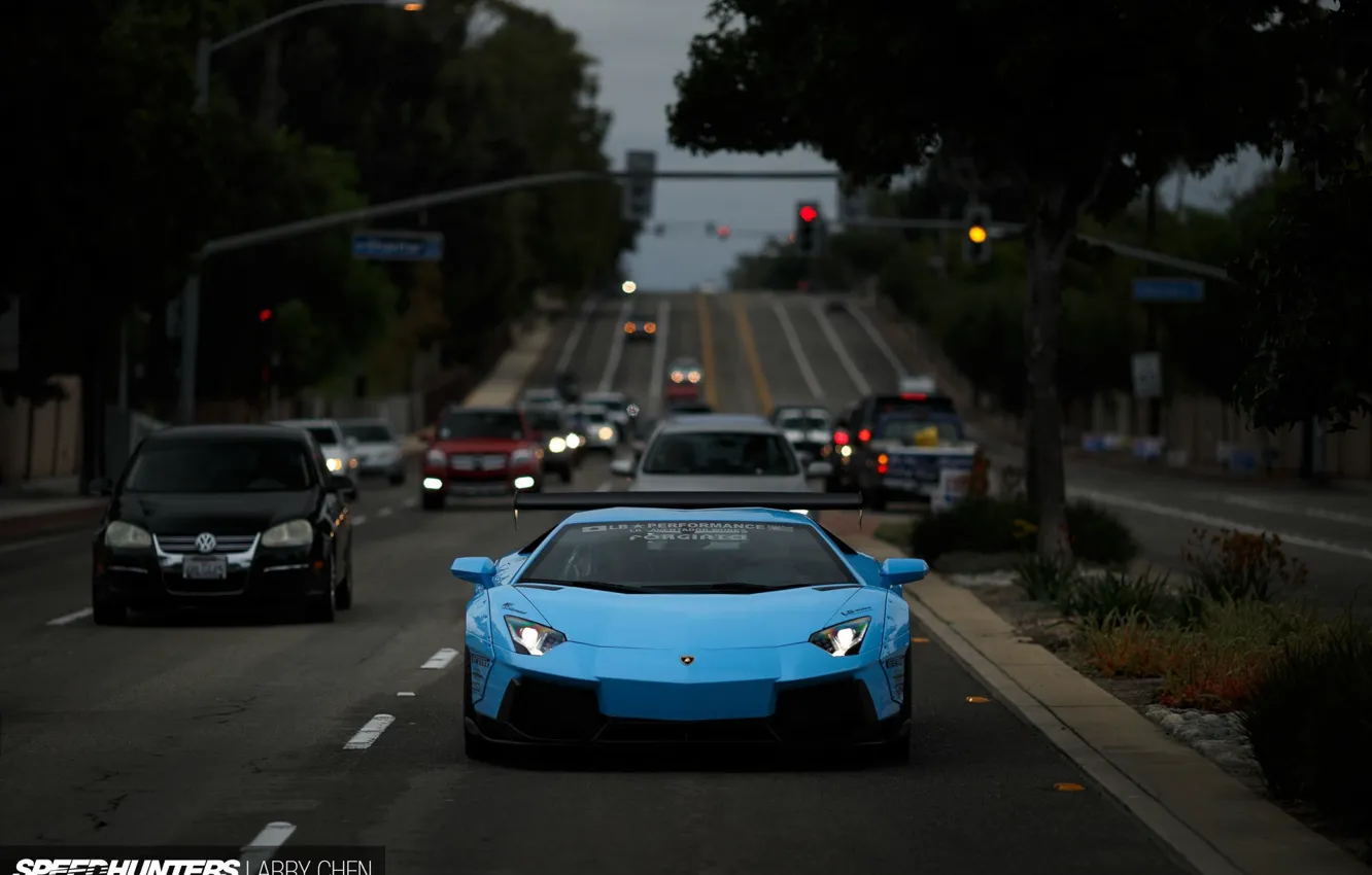 Фото обои Lamborghini, tuning, aventador