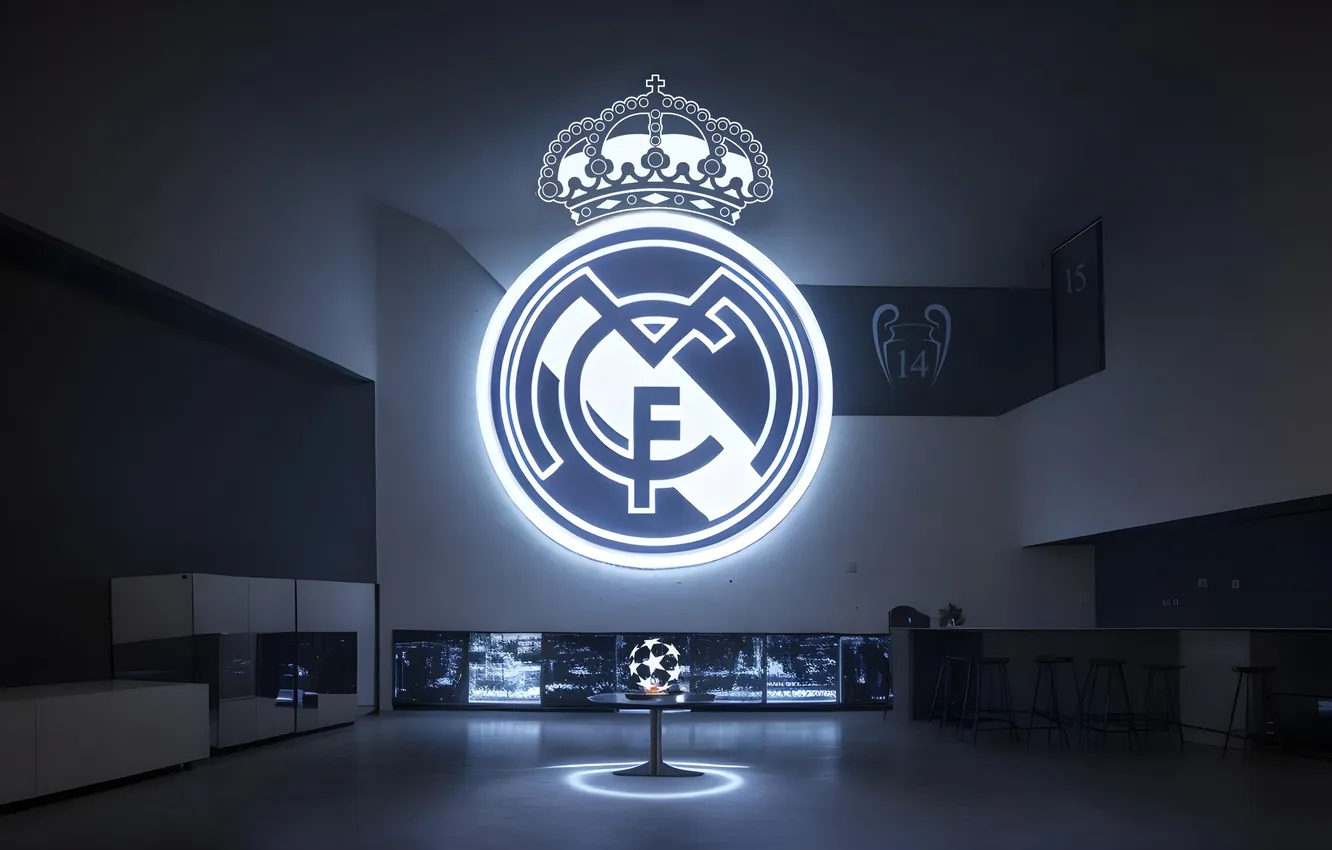Фото обои Logo, Sports, Real Madrid, Real Madrid CF, Glowing, Football club
