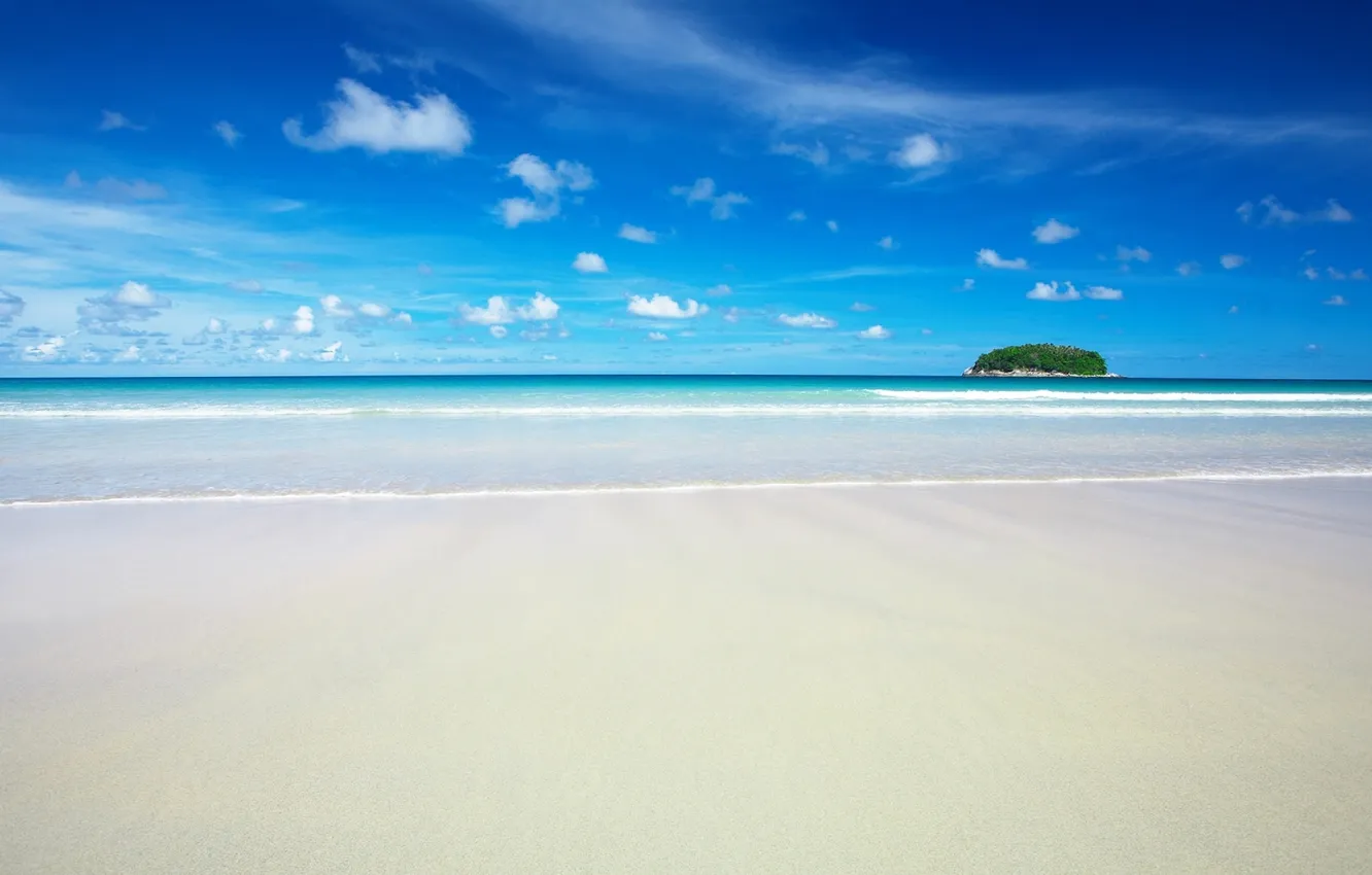 Фото обои beach, Landscape, sky, sea, clouds, sand