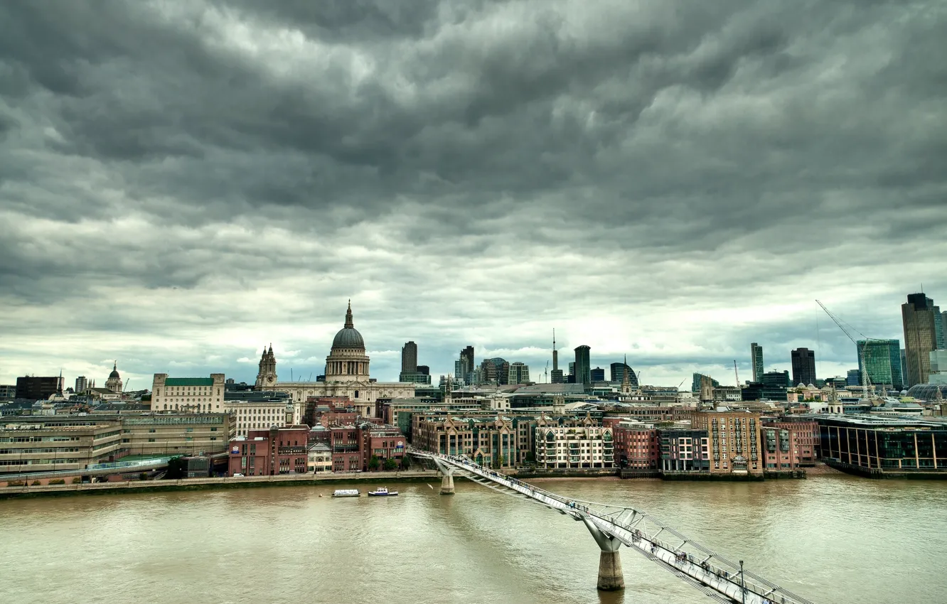 Фото обои лондон, London, England, millennium bridge