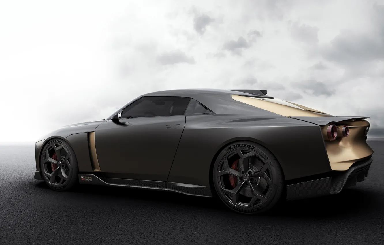 Фото обои Concept, Nissan, вид сбоку, 2018, ItalDesign, GT-R50