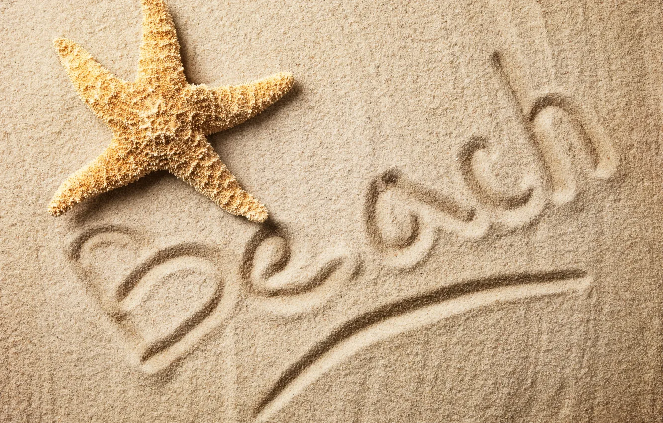 Фото обои песок, текстура, beach, sand, starfish