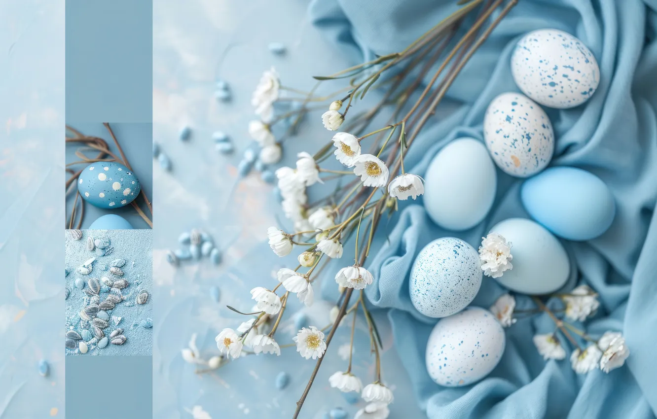 Фото обои цветы, праздник, яйца, весна, Пасха, крашеные, пасхальный, крашенки