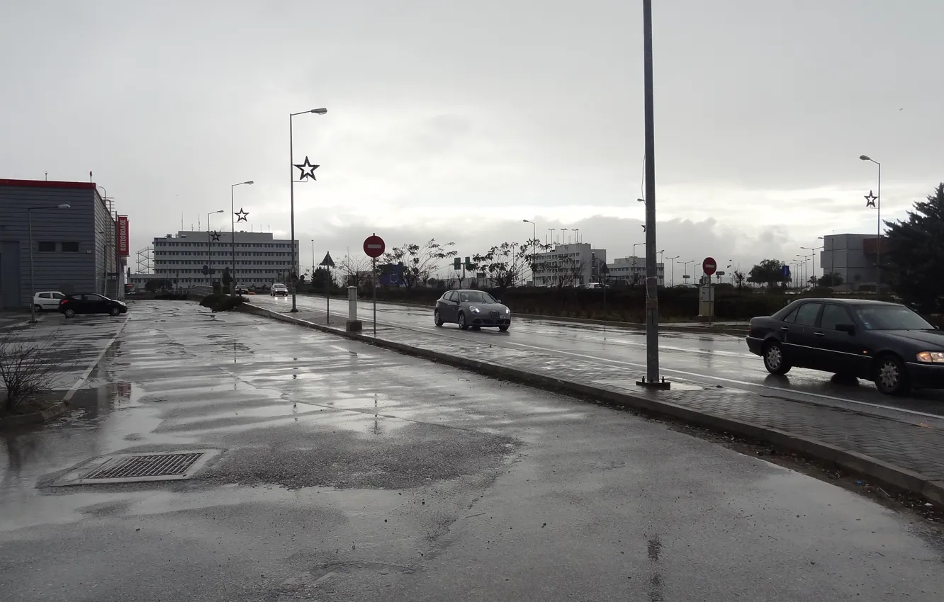 Фото обои rain, festive, Athens airport