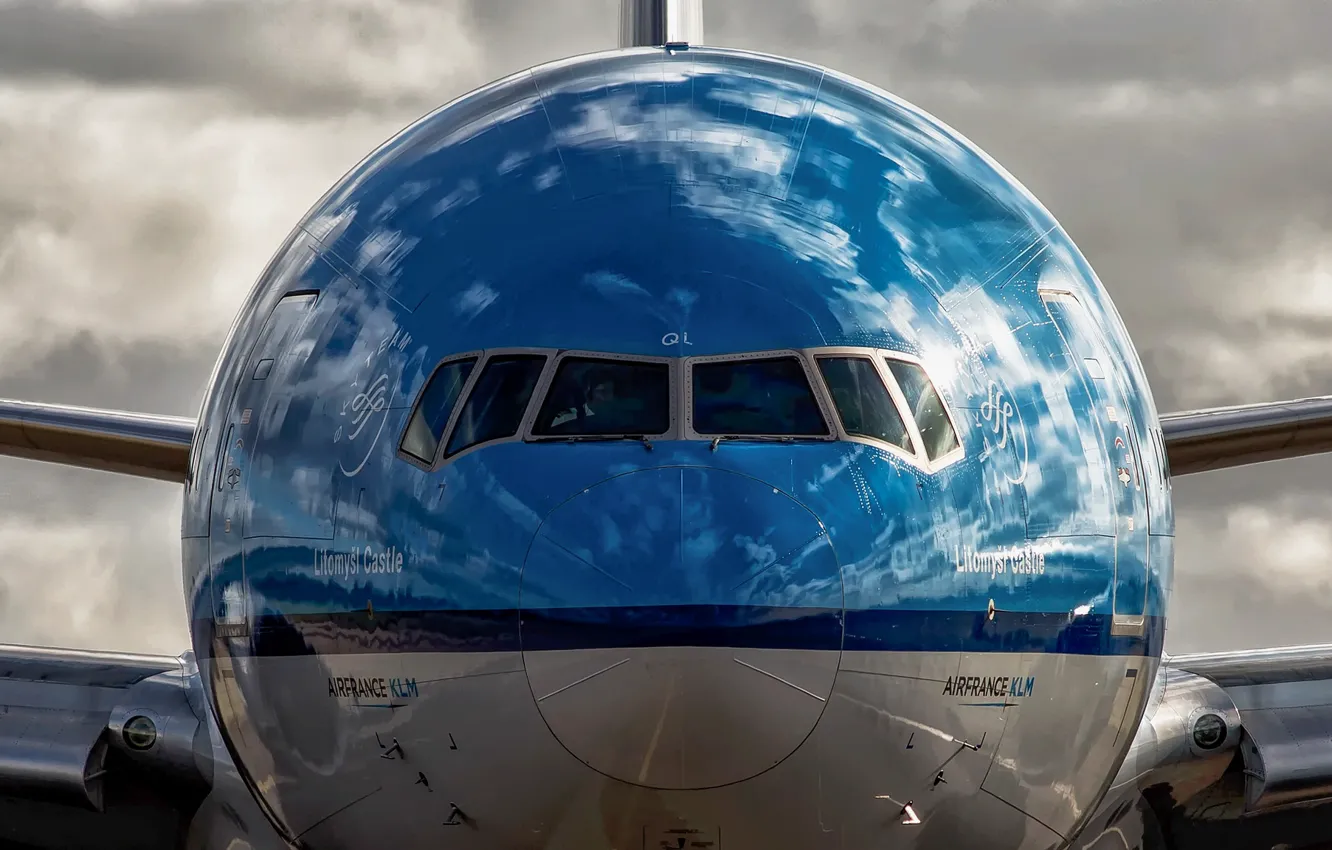 Фото обои Boeing, пассажирский самолет, 777-200ER, KLM Asia