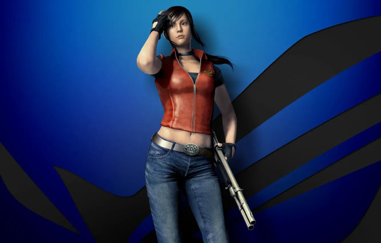 Фото обои gun, weapon, Resident Evil, Biohazard, Claire Redfield, Shotgun, Rog