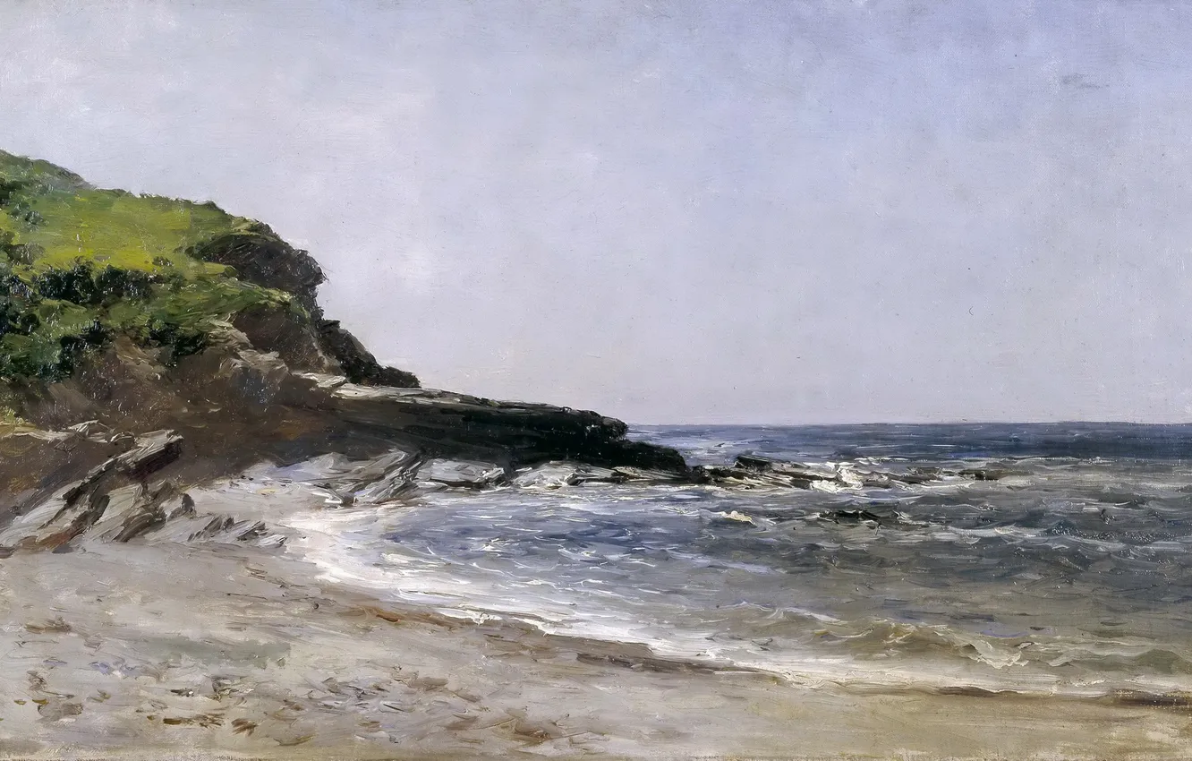 Фото обои Пляж, картина, морской пейзаж, Карлос де Хаэс