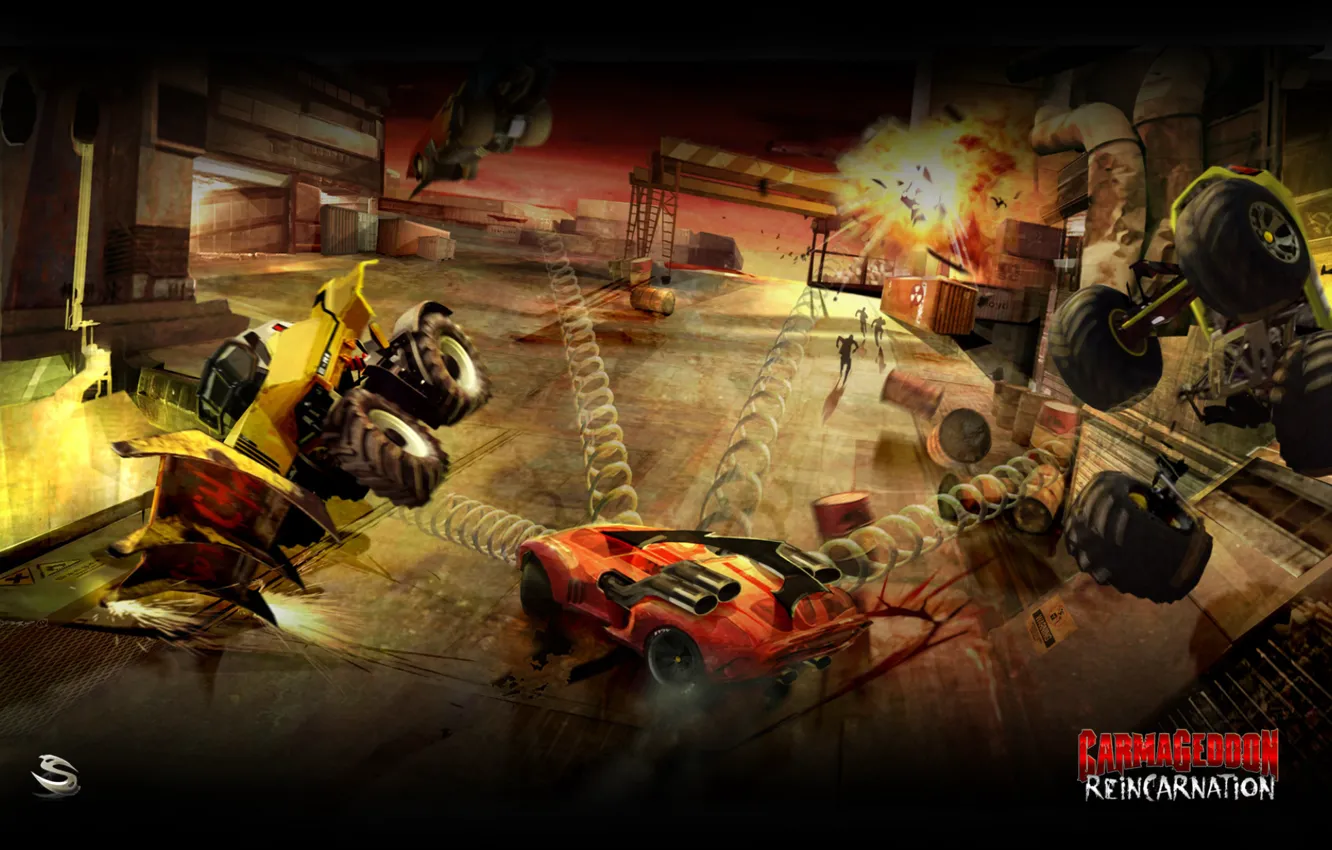 Фото обои игры, гонки, You wasted 'em!, Carmageddon, гонки на выживание, Carmageddon Reincarnation