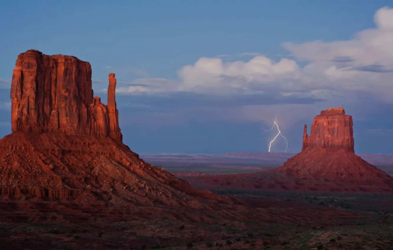 Фото обои nature, valley, lighting, .monument valley