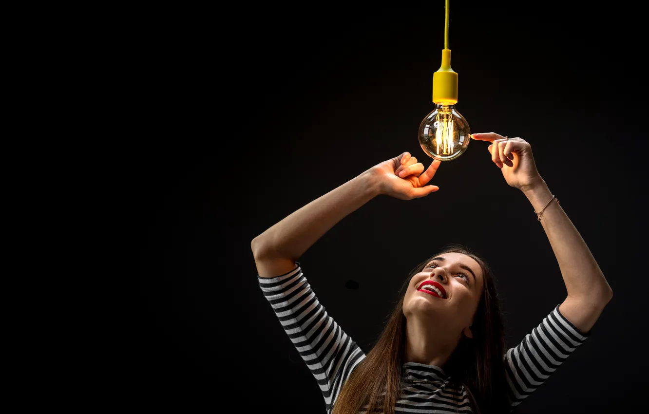 Фото обои light, woman, cable, electricity