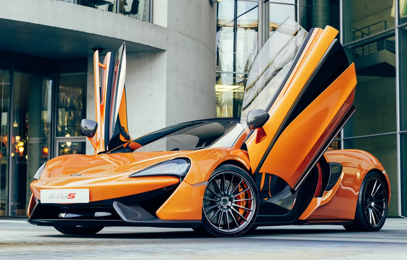 Фото обои дизайн, здание, автомобиль, McLaren 570S