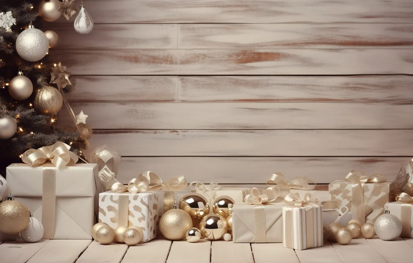 Фото обои украшения, шары, елка, Новый Год, Рождество, подарки, new year, Christmas