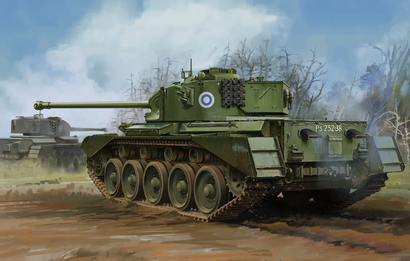 Фото обои Финляндия, средний, крейсерский танк, A-34 Comet Mk.1B British Cruiser Tank, финская армия, Comet I