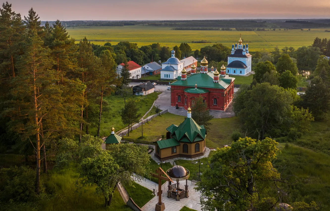 Фото обои пейзаж, природа, монастырь, Илья Гарбузов, Свято-Введенская Жабынская Макарьевская пустынь