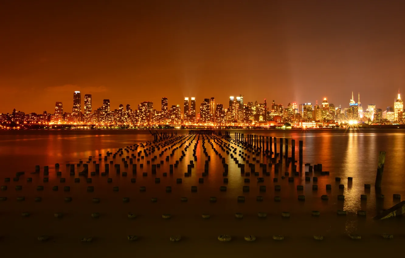 Фото обои new york city, pier, hudson river, weehawken