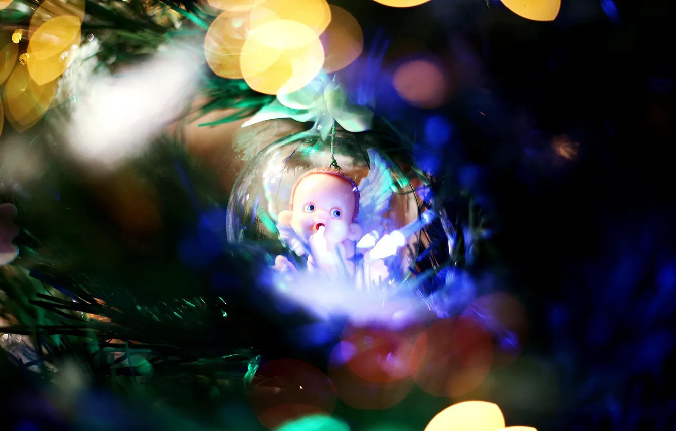 Фото обои игрушка, елка, новый год, шар, украшение