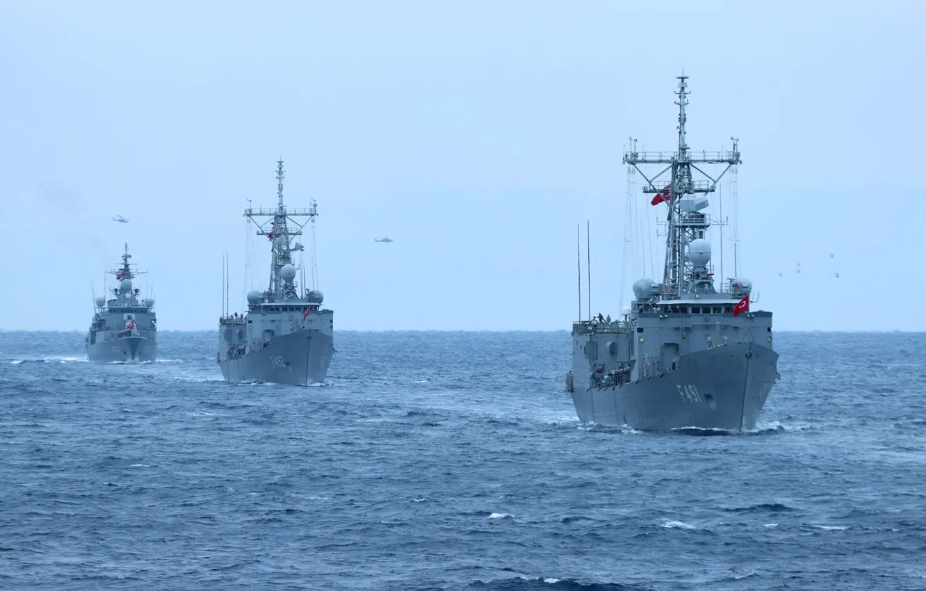 Фото обои корабли, учения, ВМС Турции, 2024