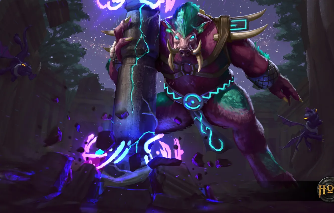 Фото обои art, heroes of newerth, moba, Rune Weaver, Behemoth