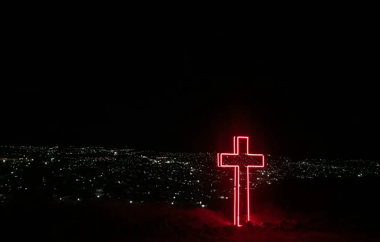 Фото обои City, Christian, God, Cross, Jesus, City Lights, Diana Vargas