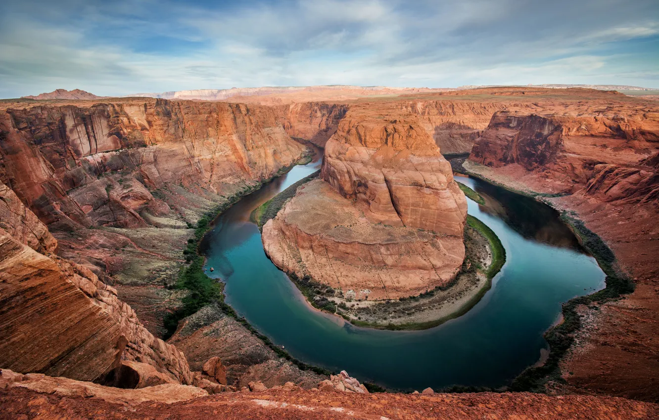 Фото обои пейзаж, Arizona, River, Horseshoe Bend, Curve