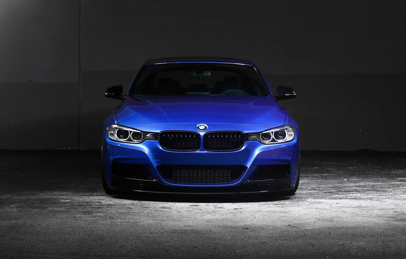 Фото обои BMW, blue, 335i, front, F30, Sedan, 3 Series