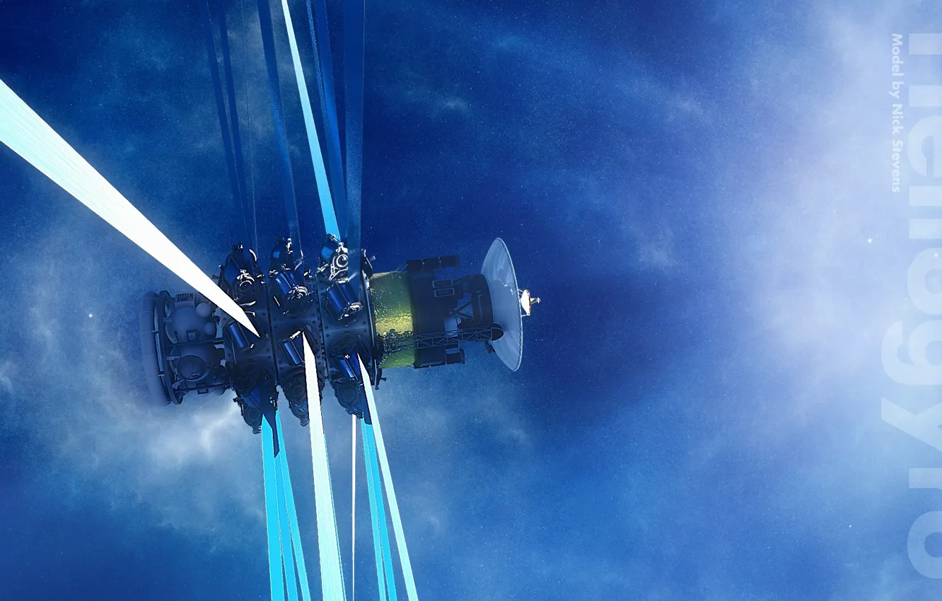 Фото обои космос, космический аппарат, heliogyro solar sail