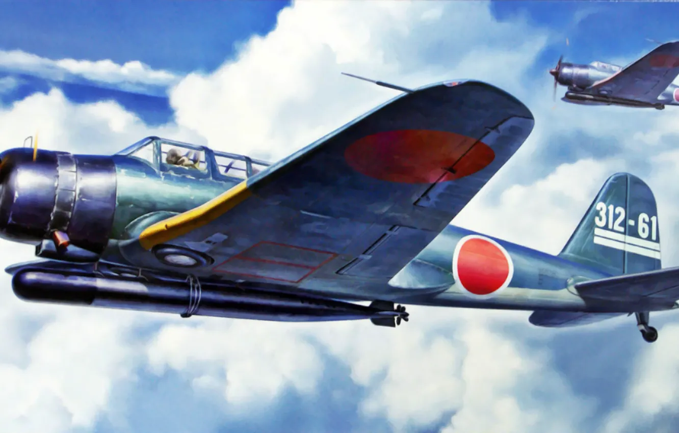 Фото обои war, art, painting, aviation, ww2, night fighter
